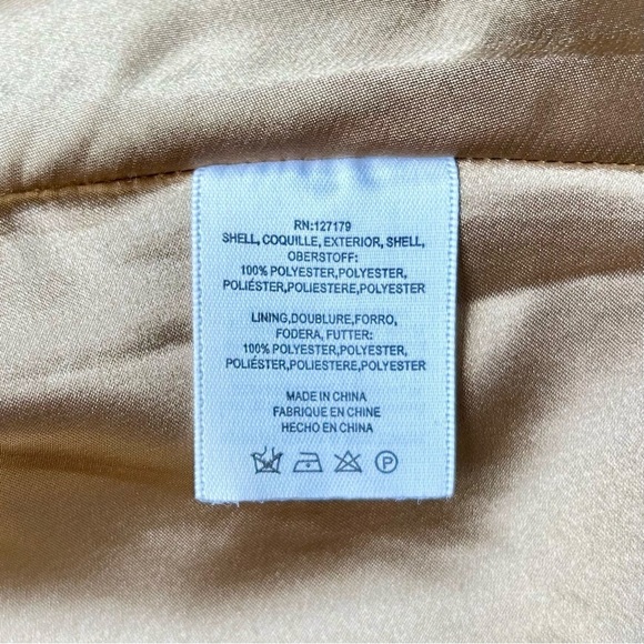 Jenny Yoo Serena Gold Satin Off Shoulder Gown Maxi Dress Bridesmaid Cowl Neck 8 - Picture 16 of 16